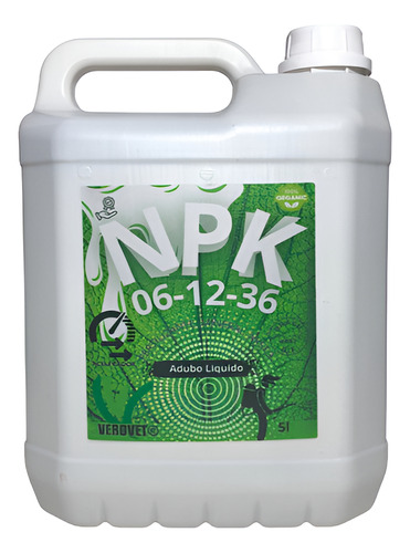 Adubo E Fertilizante Liquido Npk 06-12-36 5l Concentrado