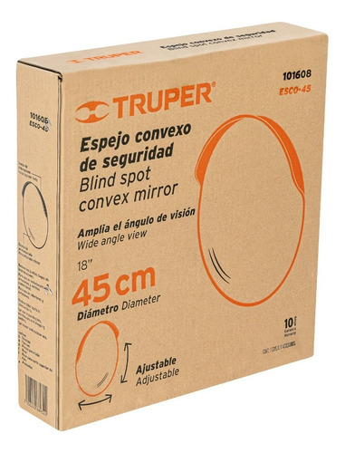 Espejo Convexo De 45 Cm, Truper. 101608