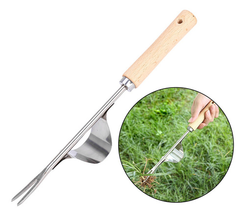 Extractor De Malezas Portátil Con Mango De Madera Para