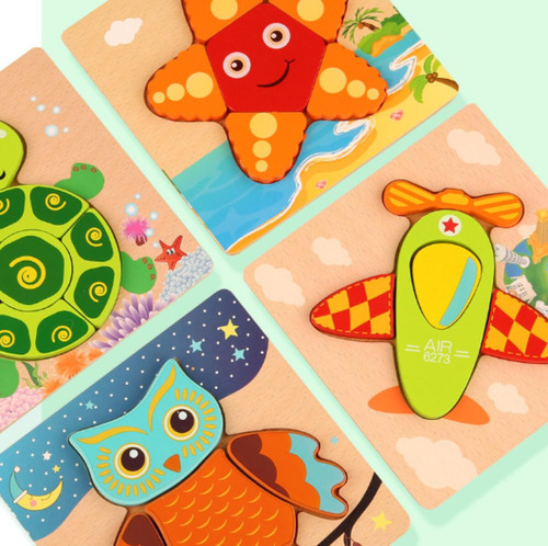 ~ Puzzle De Dibujos Animados De Animales Para Niños De 1 A