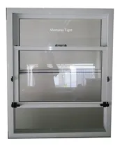 Comprar Ventanas Guillotina Aluminio Blanco 90x120 Vidrio Entero 4mm