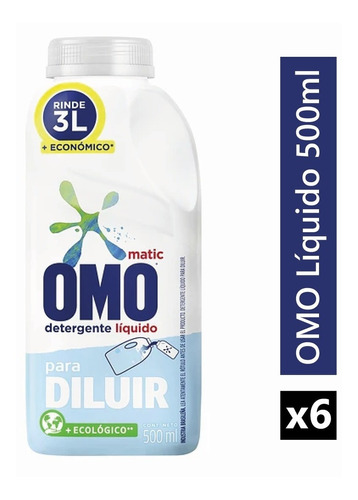 Detergente Omo Para Diluir 500ml X 6 Botellas