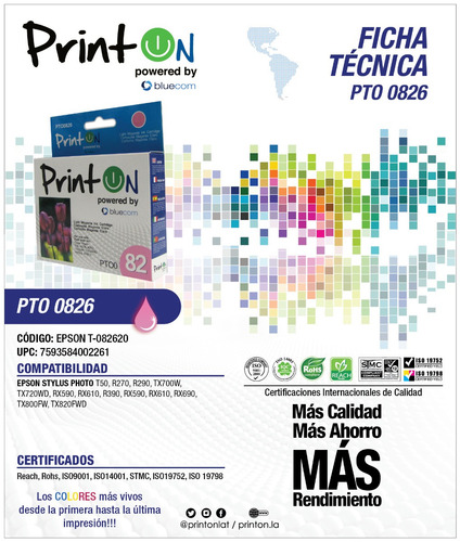 Imagen 2 de 4 de Cartucho De Tinta Epson Stylus Photo Negro Y Color Printon