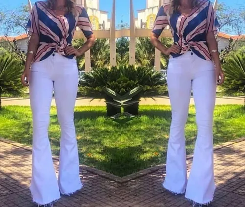 Calça maxi hotsell flare branca