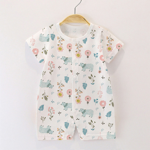 Pantalones Cortos De Manga Corta Con Cuello Redondo Y Estamp