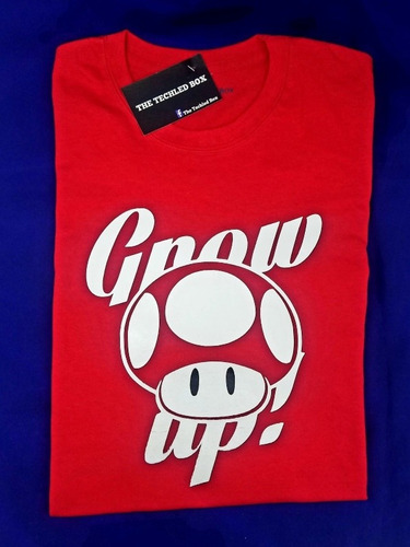 Playera Marca The Techled Box.modelo: Hongo Grow Up.