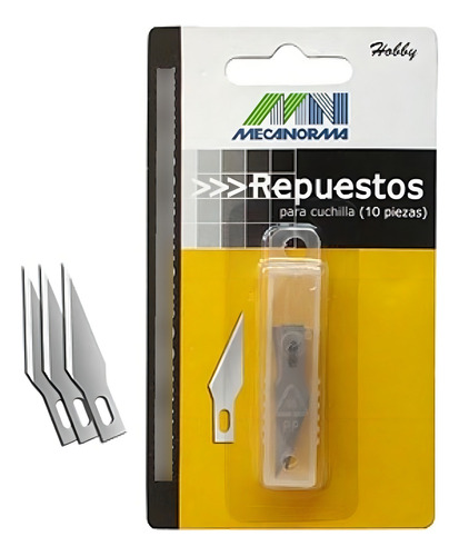 Blister Con 10 Navajas De Repuesto Para Cutter Tipo Bisturi
