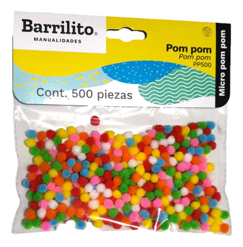 Pom Pom Micro 500 Piezas Surtido De Colores