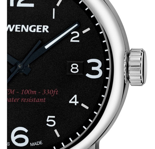 Imagen 3 de 9 de Reloj Wenger Urban Metropolitan Correa Cuero Marrón