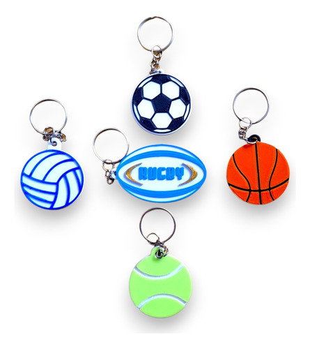 Pelotas Llaveros X5 Futbol Rugby Basquet Voley Tenis