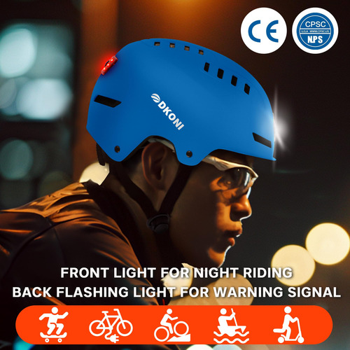Casco Ciclismo Luz Led Delantera/trasera Talle S 48-55cm A