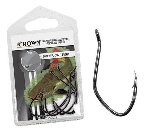 Anzol Crown Super Cat Fish Black Nº 1 - 5 Peças