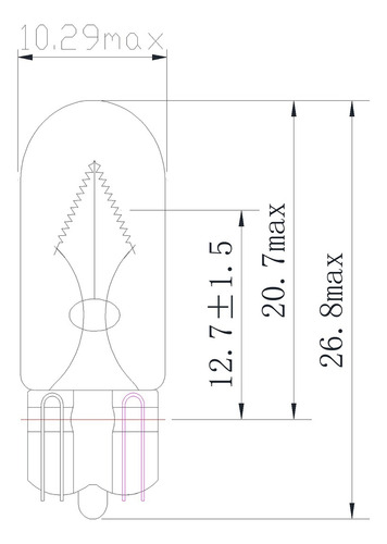 Pack 2 Ampolletas Estándar T5 De 12v Y 2w Troop
