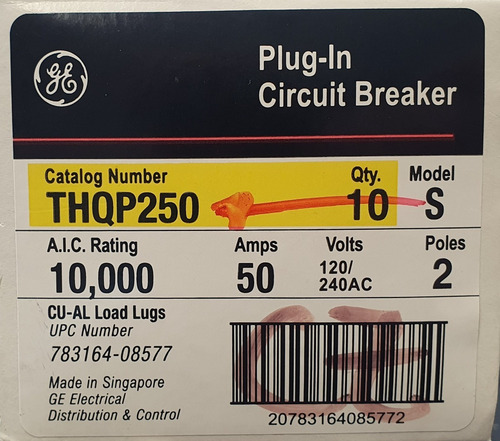 Imagen 6 de 6 de Pastilla Eléctrica General Electric Thqp 250