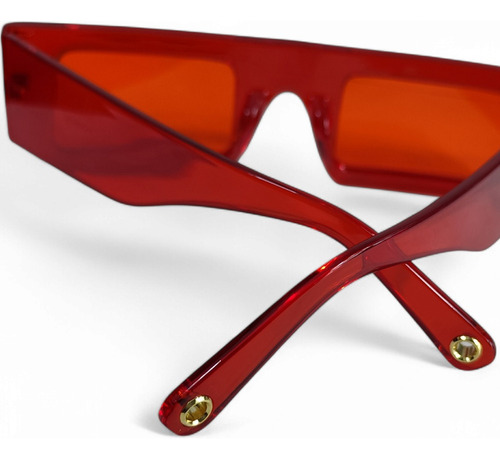 Lentes De Sol Estilo Y2k Fashion Unisex Rojo Rojo Rojo
