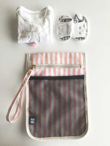 Laundry Bag Rayas Salmón
