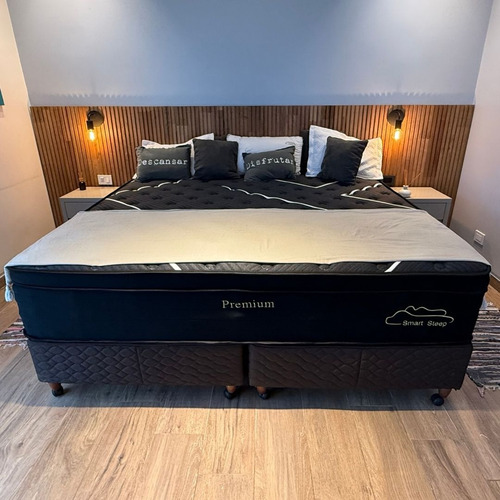 Colchón Diamond Resortes Y Espuma Queen 32x160x190 En Caja Negro