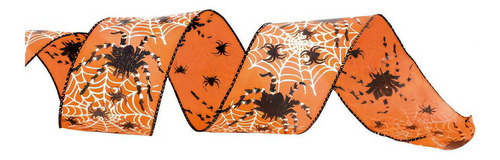 Fita Halloween Laranja Teia/aranhas 1un 6,30cmx9,14m 1116949