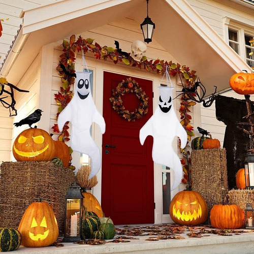 Galhardetes De Fantasmas De Halloween De 120 Cm, 2 Unidades.