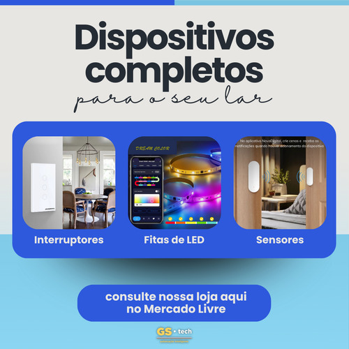 Kit 15 Interruptor Mini 1 Canal Nova Digital Wi-fi Automação