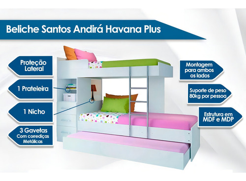 Treliche Havana Plus 3 Gavetas Santos Andir