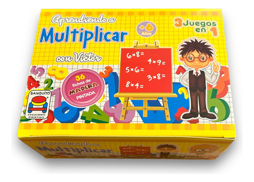 Juego Aprender A Multiplicar 3 En 1 - En Madera Banquito Arg