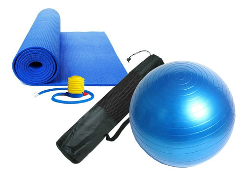 Bola Pilates 75cm Pelota Yoga Terapia Inflador + Colchoneta