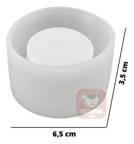 Imagen 2 de 3 de Molde Silicona Porta Velas Circular 6,5 Cm Resina Yeso