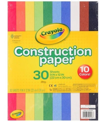 Block De Papel De Construcción Marca Crayola 30 Hojas 