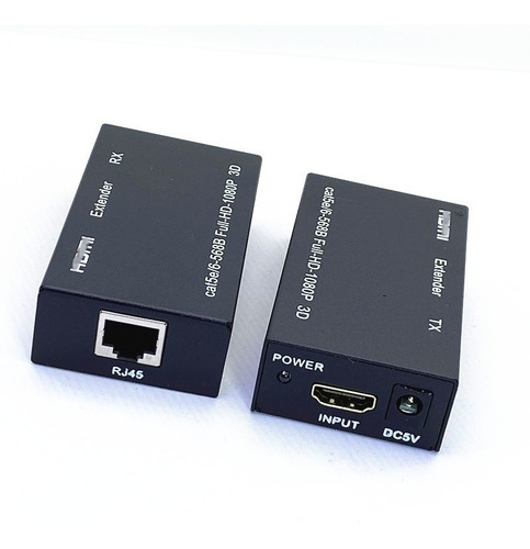 Imagen 3 de 4 de Extensor Video Audio Digital 60mts Hdmi Cable Red Utp Rj45