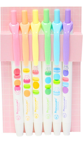 Set 6 Destacadores Resaltadores Colores Pastel