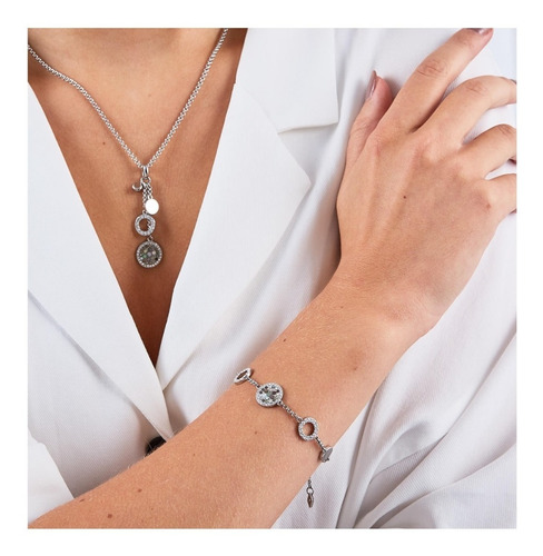 Imagen 6 de 7 de Pulsera Dama Fossil Vintage Glitz Jf02311040 Color Plata