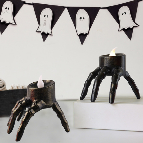 Vela De Mano S Halloween Spooky Skeleton, Lámpara Sin Llama,