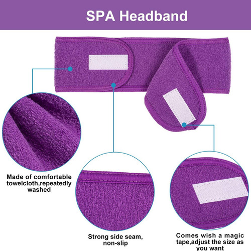 Whaline Diadema Spa Facial Whaline 4 Packs Ajustable Toalla