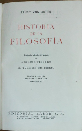 Historia De La Filosofia Ernst Von Aster