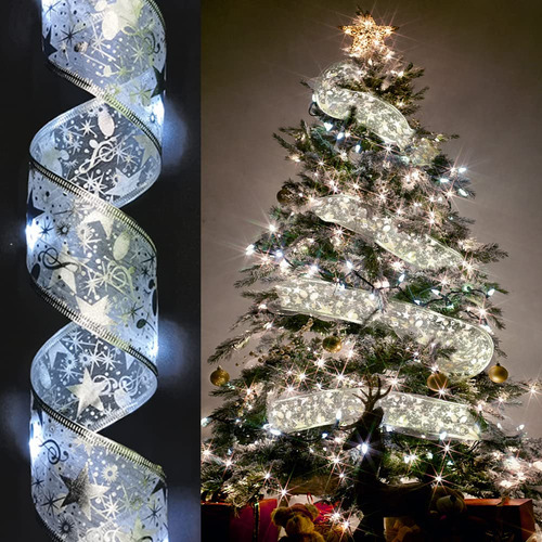 2 Luz Cinta Navidad 33 Pie 100 Led Para Decoracion Arbol Año