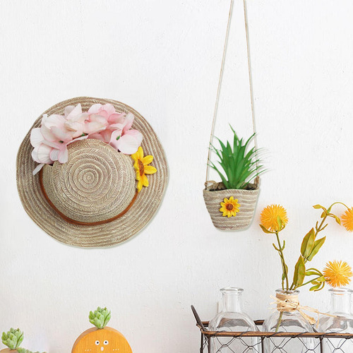 Sombrero Bolsa De Flores Oro Adorno Compatible Con La Maceta