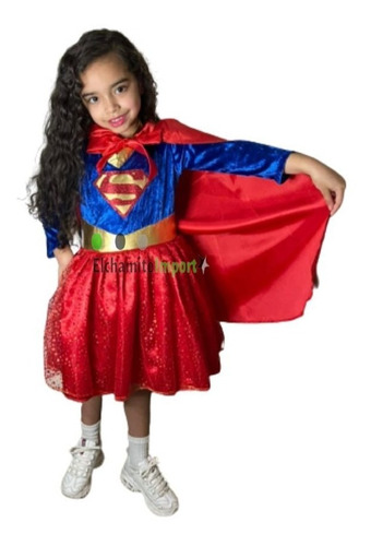 Disfraz Niña Super Girl Chica Liga Justicia Dc Heroina
