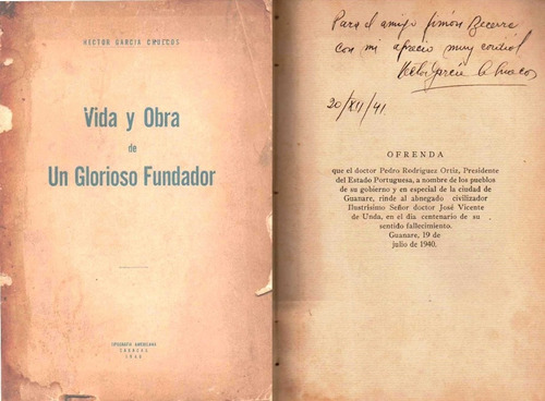 Vida Y Obra De Un Glorioso Fundador Jose Vicente De Unda  