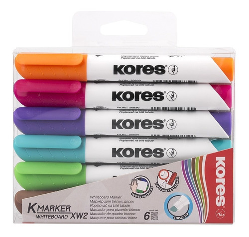 Marcador Kores Para Tablero Set X 6 Uds 