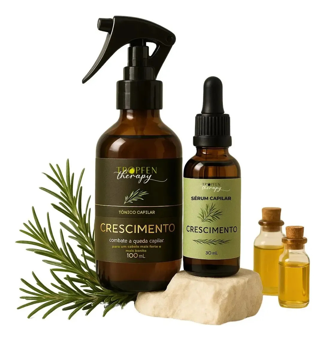 Kit Terapia Capilar Óleo De Alecrim + Tônico Poderoso Rícino