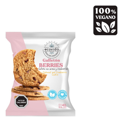 Galletón Ecovida Sin Azúcar Berries 40g.