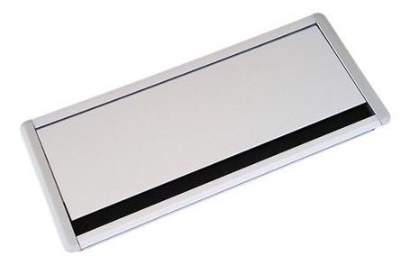 Imagen 2 de 10 de Pasacable Escritorio Rectangular Brz Aluminio 30x13cm Acero