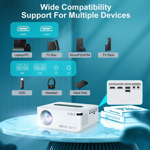 Proyector Xgody 12000 Lúmenes 4k 8k 1080p Infocus Wifi
