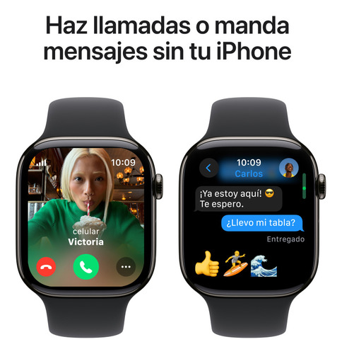 Apple Watch S10 Gps + Cellular 42mm De Titanio M/l Pizarra Pizarra Correa Deportiva Negra Titanio Pizarra