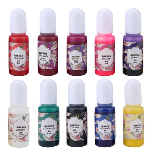 Colorante Epoxi En Gel De Resina Uv, 10 Colores, 10 Ml