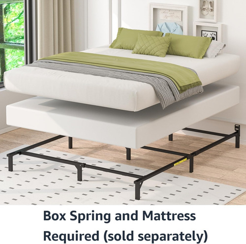 Cama De Base Metal Con Soporte De 9 Patas Negro Base De Cam