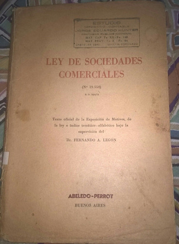 Libro Ley De Sociedades Comerciales (19550)