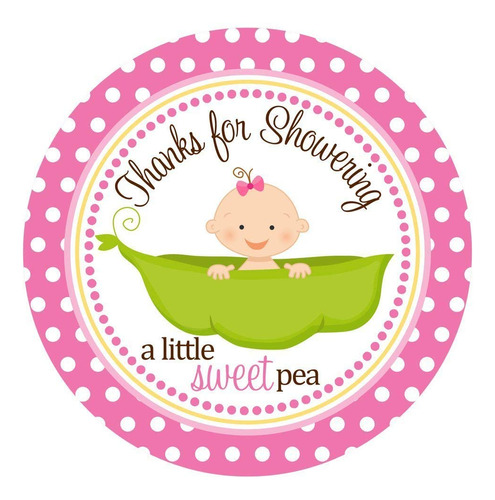 Etiquetas De Agradecimiento Baby Shower  Sweet Pea In P...