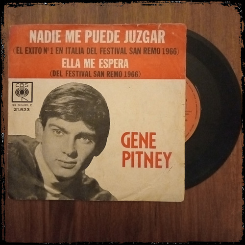 Gene Pitney - Ella Me Espera - Arg 1966 Cbs Vinilo Single